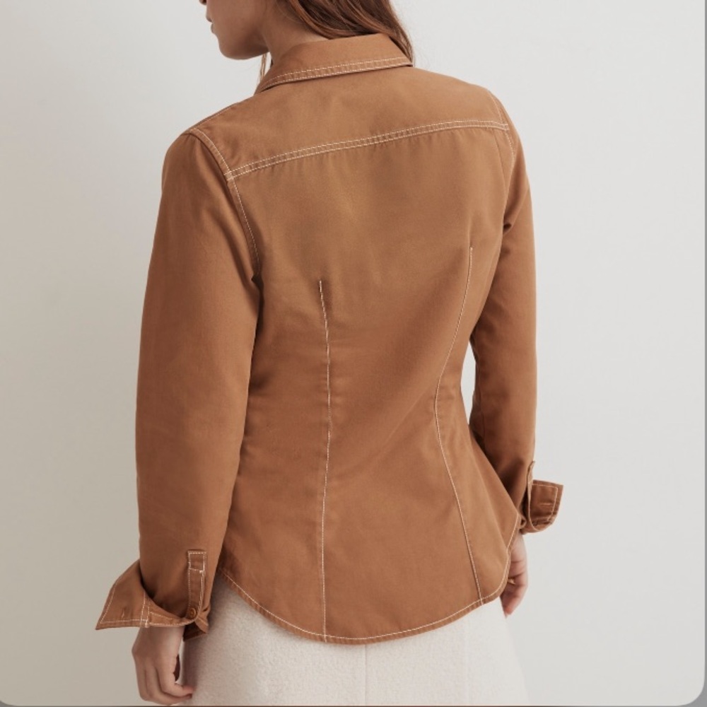 NWT Madewell Darted Button-Up Shirt in (Re)generative Chino - Picture 3 of 10